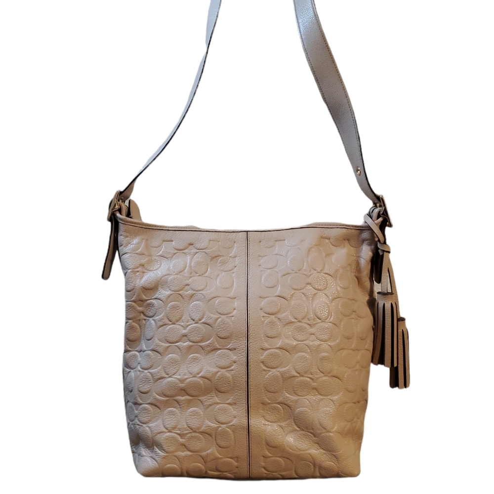 Coach  Embossed Legacy Shoulder Bag Purse